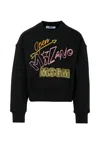 Msgm Black Sweatshirt For Girl With Logo In Black