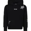 Msgm Black Sweatshirt For Girl With Logo And Stars In Black