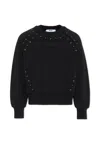 Msgm Black Sweatshirt For Girl With Stunds In Black