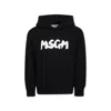 Msgm Black Sweatshirt For Kids With Logo In Black