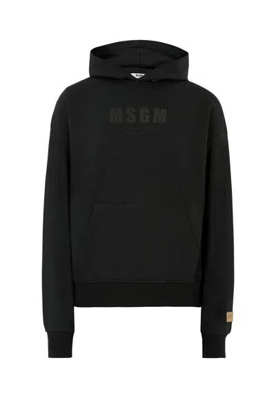 Msgm Black Sweatshirt For Kids With Logo