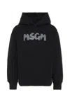 Msgm Black Sweatshirt For Kids With Logo In Black