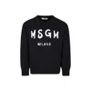 Msgm Black Sweashirt For Kids With Logo In Black