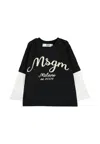 Msgm Black T-shirt For Baby Boy With Logo In Black