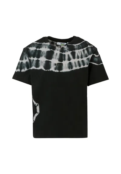 Msgm Kids' Black T-shirt For Boy With Logo
