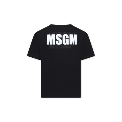 Msgm Black T-shirt For Kids With Logo