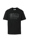 Msgm Black T-shirt For Kids With Logo In Black