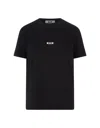 MSGM BLACK T-SHIRT WITH WHITE MICRO LOGO