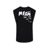 Msgm Black Tank Top For Boy With Logo In Black