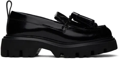 Msgm Black Tassel Loafers In 99 Black
