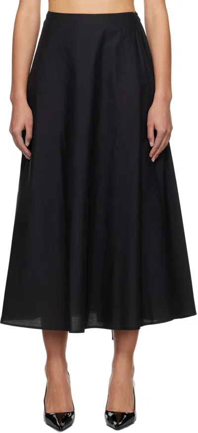 Msgm Black Tie Maxi Skirt In 99 Black