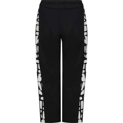 Msgm Kids' Black Trousers For Boy With Logo