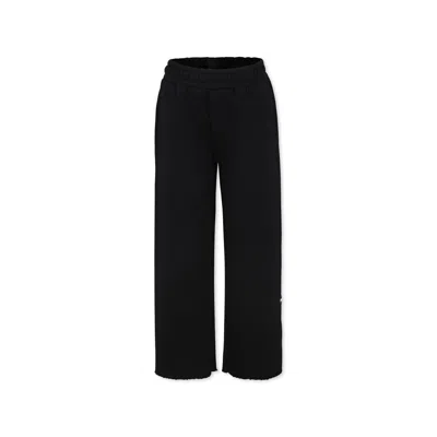 Msgm Kids' Black Trousers Fro Boy With Logo