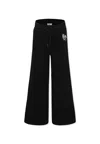 Msgm Black Trousers For Girl With Logo In Black