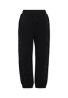Msgm Black Trousers For Girl With Studs In Black