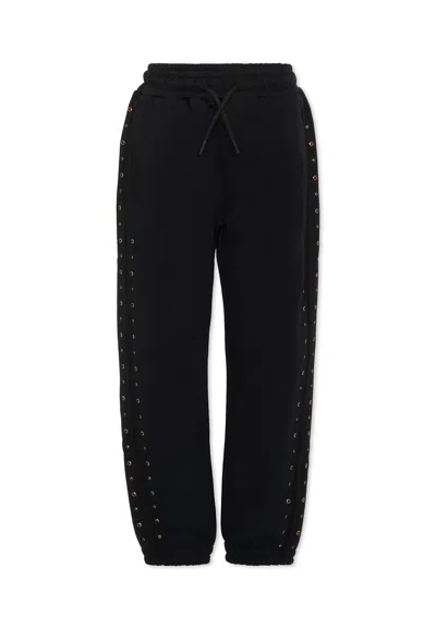 MSGM BLACK TROUSERS FOR GIRL WITH STUDS
