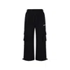 MSGM BLACK TROUSERS FOR KIDS WITH LOGO