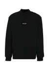 Msgm Mock-neck Logo-print Sweatshirt In Black