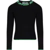 Msgm Black Turtleneck For Girl With Logo In Black