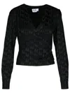 Msgm Black Viscose Blend Blouse In Black