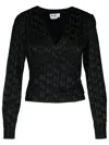 Msgm Patterned Viscose Blend Blouse In Black