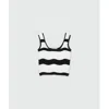 Msgm Black Viscose Tank Tops In Multi