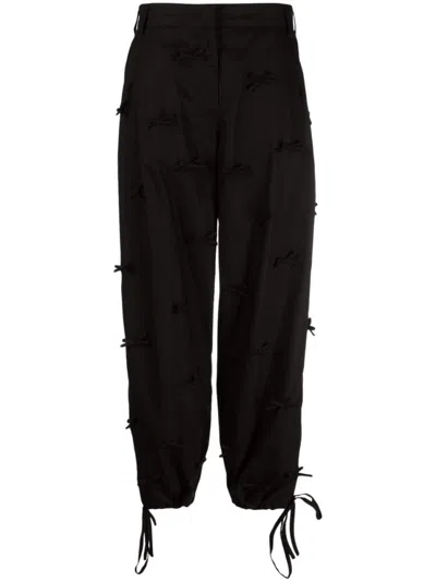 MSGM MSGM BLACK WIDE-LEG PANTS