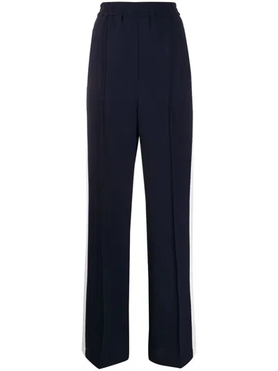 Msgm Black Wide-leg Elastic Waistband Pants