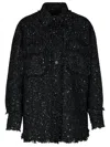 MSGM BLACK WOOL BLEND SHIRT