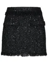 MSGM BLACK WOOL BLEND SKIRT