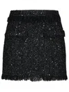 Msgm Black Wool Blend Skirt