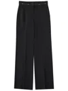 Msgm Black Wool-blend Cool Straight-leg Pants In Black