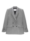 Msgm Jacket With Floral Decoration In Gray