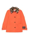 Msgm Bright Orange Wool Blend Outerwear In Orange