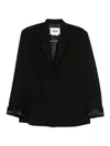 Msgm Single Breasted Long Sleeved Jacket In Black