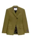 Msgm Single-breasted Blazer In Green