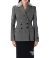 Msgm Chic Double-breasted Blazer With Removable Faux-fur Collar In Black