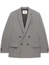 Msgm Double-breasted Mélange-effect Blazer In Gray