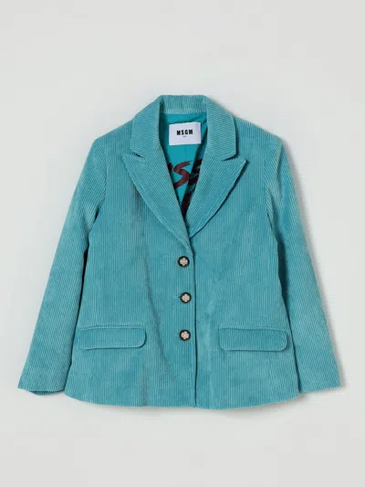 MSGM BLAZER MSGM KIDS KIDS COLOR GNAWED BLUE,H38457011
