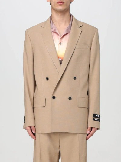 Msgm Blazer  Men Color Beige