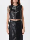 Msgm Zip-front Sleeveless Top In Animal Print