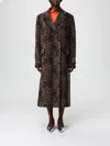 Msgm Leopard-print Single-breasted Coat In Brown