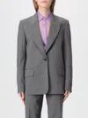 Msgm Blazer  Woman Color Grey In Gray