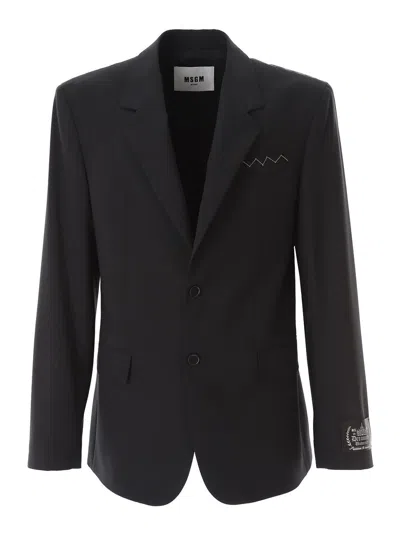 Msgm Blazer - Negro In Black