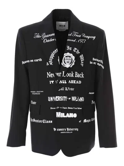 Msgm Blazer - Negro In Black