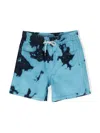 Msgm Bleached Denim Shorts In Blue