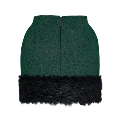 Msgm Blended Wool Mini Skirt In Black