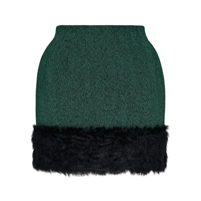 Msgm Blended Wool Mini Skirt In Black