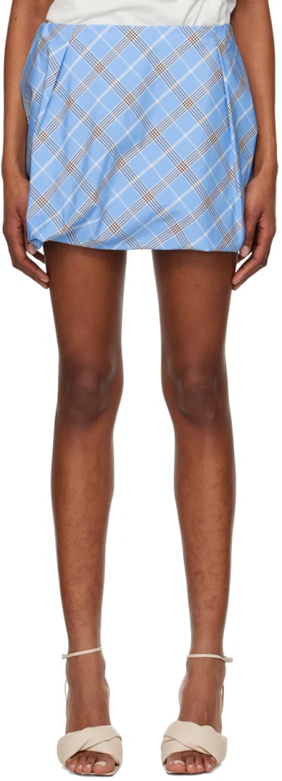 MSGM BLUE CHECK MINISKIRT