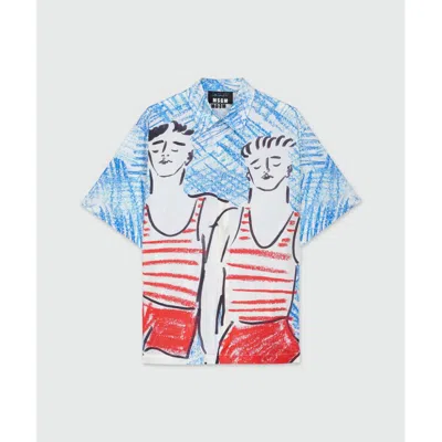 Msgm Blue Cotton Blouse